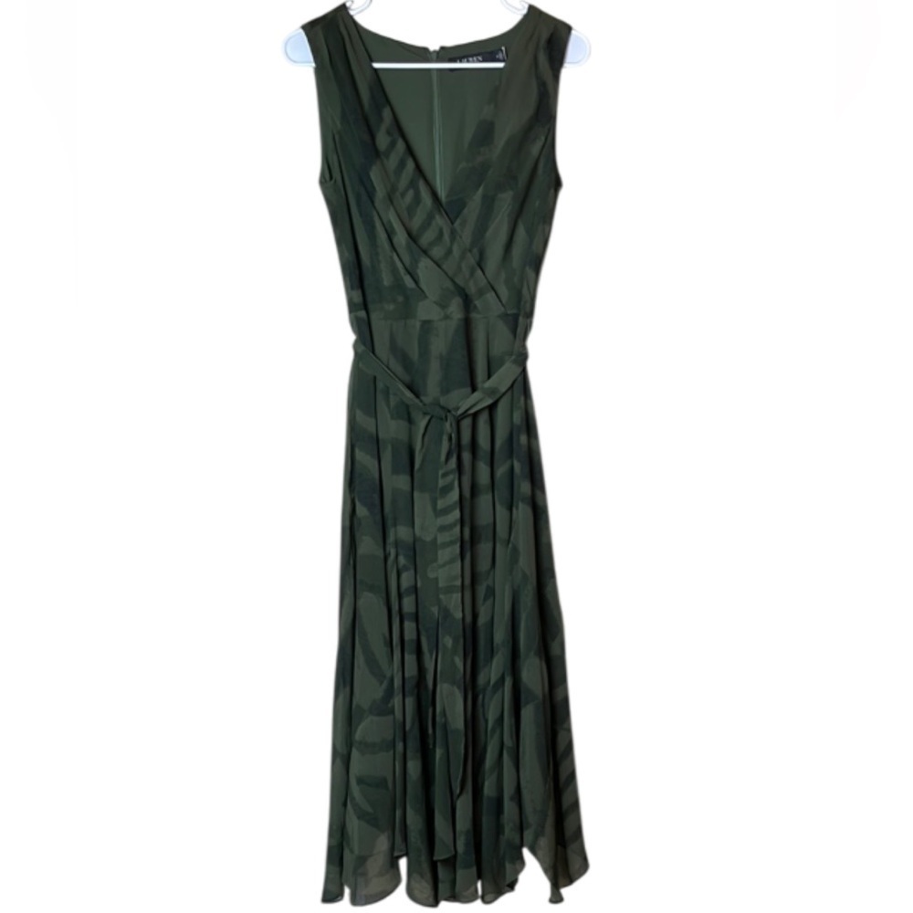 LAUREN RALPH LAUREN Belted Zebra-Print Georgette Dress - 2 - Picture 3 of 10